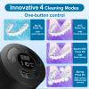 Ultrasonic Cleaning Device Tooth Splint with UV Sterilisation, 45 kHz High Frequency, 4 Modes UV Tooth Splint Cleaning, 200 ml Tooth Cleaning Container, Retainer, Night Splints, Aligner etc., Black view 4