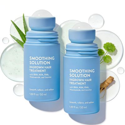 Smoothing Solution Ingrown Hair Treatment, Razor Bumps Treatment For Women & Men, After Shaving Oil, Tend Skin Solution For Smooth & Hydrated Skin, With Bha Aha Pha, Niacinamide & Licorice (2)