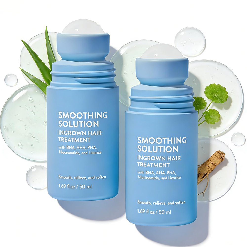 Smoothing Solution Ingrown Hair Treatment, Razor Bumps Treatment For Women & Men, After Shaving Oil, Tend Skin Solution For Smooth & Hydrated Skin, With Bha Aha Pha, Niacinamide & Licorice (2)