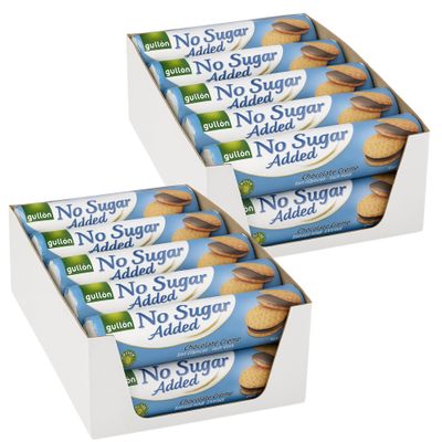Gullon Sugar Free Biscuits | Healthy Snack Bulk Buy Biscuits Guilt-Free Crunchy Cookies Ideal with Tea, Coffee & Hot Chocolate Snack (20 Pack, Chocolate Sandwich Creams Cookies)