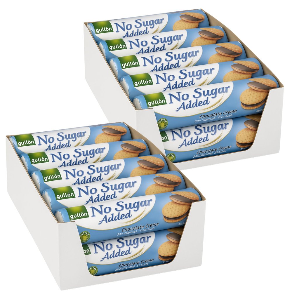 Gullon Sugar Free Biscuits | Healthy Snack Bulk Buy Biscuits Guilt-Free Crunchy Cookies Ideal with Tea, Coffee & Hot Chocolate Snack (20 Pack, Chocolate Sandwich Creams Cookies)