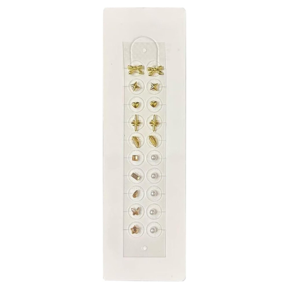 SQOYEI 20 Pcs Fashion Ear Seeds Acupuncture Kit no Drilling Required, Invisible Clear Sticker Calm Pops Ear Seeds Alleviate Insomnia(Gold A)