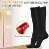3 Pairs Compression Socks for Women & Men,Flight Socks Compression Stockings Knee High Pressure Support Flight Stockings for Maternity Pregnancy Nurses Flying Varicose Veins (Black*3, L/XL) view 3