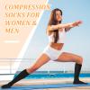 3 Pairs Compression Socks for Women & Men,Flight Socks Compression Stockings Knee High Pressure Support Flight Stockings for Maternity Pregnancy Nurses Flying Varicose Veins (Black*3, L/XL) view 4