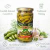 Anjoman 3x Jar Premium Pickled Baby Cucumbers 660g | Extra Crunchy, Tangy Gherkins in Brine | Traditionally Pickled Cornichons Burgers, Sandwiches, & Charcuterie Boards Pickled Cucumbers 3x(660g) view 2