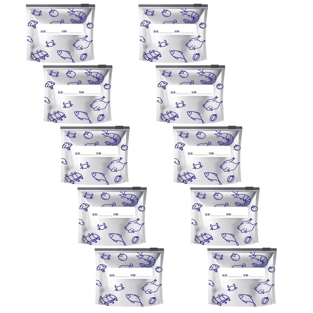 10 Thicken Leak Proof Snack Bags Resealable Aluminum Foil Pouches Refrigerator Freezer Meal Prep Travel Resealable Storage Bags