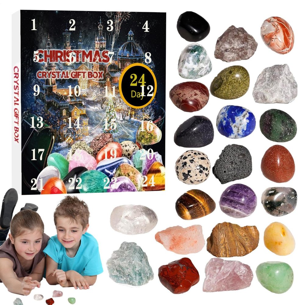 Christmas Calendar Stones Colorful Countdown 24 Days Collection