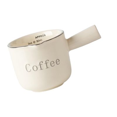 Compact Ceramic Creamer Silver Accent Border Accuracy Pouring Stream for Coffee Sauce Serving Cookware Worktop Deck Addition Creamer