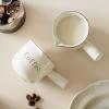 Compact Ceramic Creamer Silver Accent Border Accuracy Pouring Stream for Coffee Sauce Serving Cookware Worktop Deck Addition Creamer view 2