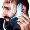 Beard Shaper Tool Transparent Styling Template for Precise Trimming Grooming Guide Men Facial Hair Mustache Goatee Sideburns Symmetric Lines Reusable Durable Comb Stencil Easy (Blue) view 2