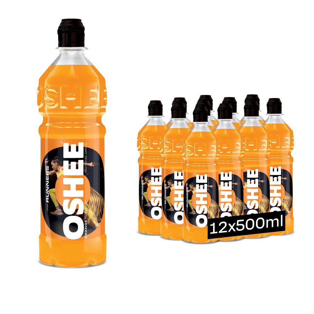 Oshee Isotonic Orange Flavour Drink 500ml (Pack of 12), Isotonic Beverage Designed to Help Replenish Fluids and Maintain Hydration
