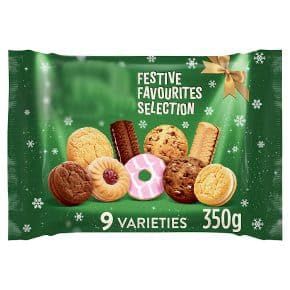 Favourites Selection Assorted Biscuits, 9 Varieties with Chocolate, Cream and Jam Filling, Vegetarian, 350g
