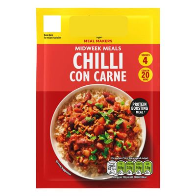 Meal Makers Chilli Con Carne Recipe Mix, Pack of 3, Protein Boosting, 20 Minutes Cook Time, Serves 4, Vegan Suitable Seasoning with Paprika and Cumin, 50g