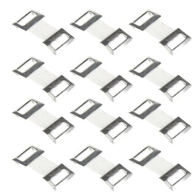 TOYANDONA 100pcs White Aluminum Buckles Elastic Compression Clips Replacement Fasteners Hook Tape Buttons for Sewing and Craft Projects