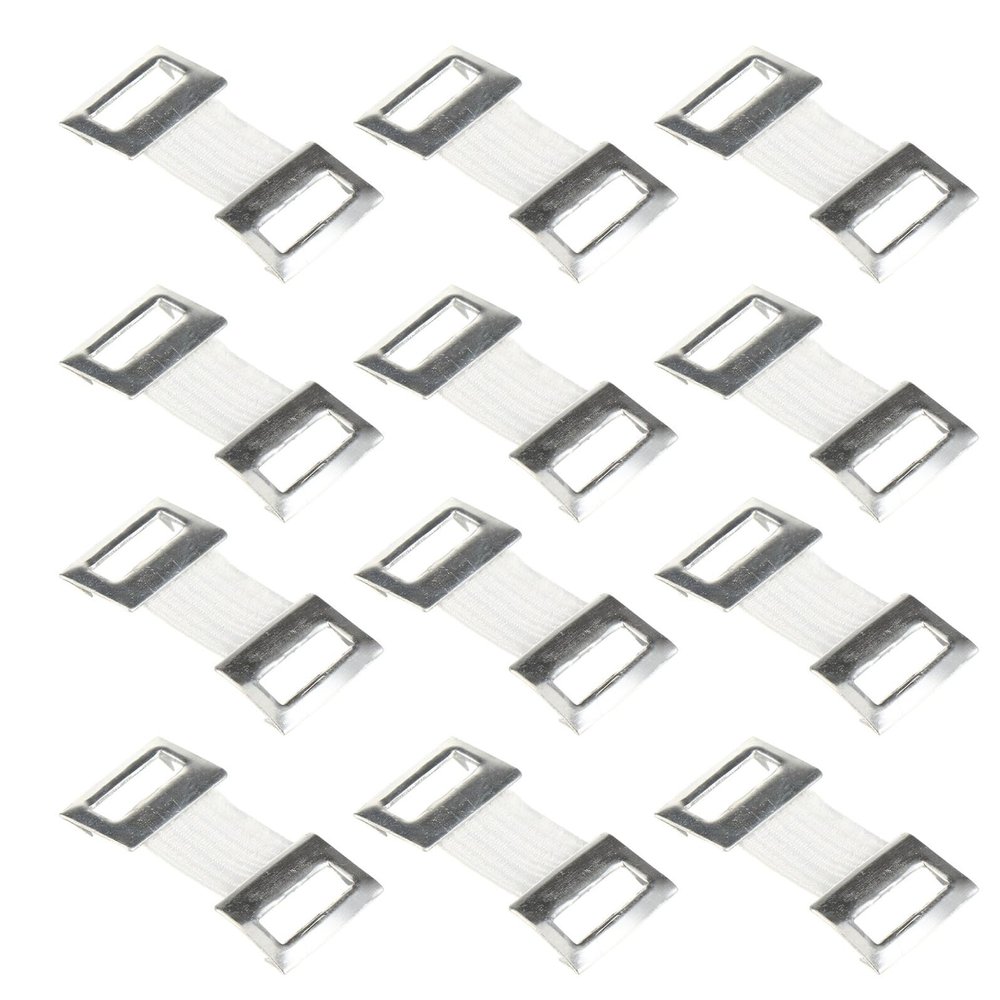TOYANDONA 100pcs White Aluminum Buckles Elastic Compression Clips Replacement Fasteners Hook Tape Buttons for Sewing and Craft Projects