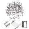 TOYANDONA 100pcs White Aluminum Buckles Elastic Compression Clips Replacement Fasteners Hook Tape Buttons for Sewing and Craft Projects view 4