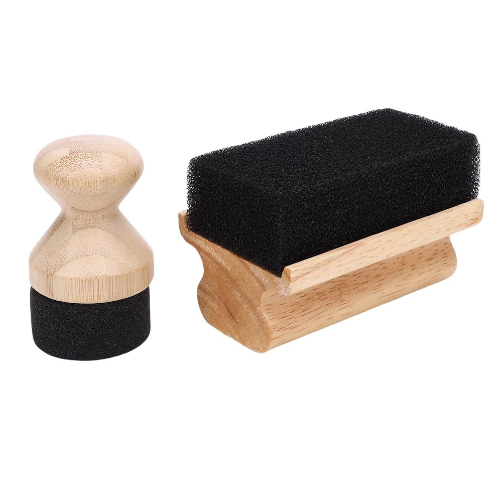 BAFOVY 2PCS Cutting Board Oil Applicator, Beech Wood, Non Slip Grip, Durable Oil Wax Applicator Set for Butcher Block and Countertops