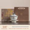 LEEDJUINE Ceramics Gaiwan Tea Set Gift Box Set, 180ml 6.5oz, Patterned Drink Tea Tasting Tea Bowl view 3