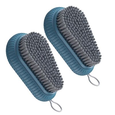 2pcs Abs Shoes Cleaner Brush Blue Portable Household Laundry Scrub