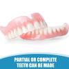 2 PCS Denture Repair Kit Moldable False Teeth Top and Bottom with 14PCS Red Wax Tablets DIY Resin Denture Kit for Men and Women with Bad Teeth to Repair Missing Teeth Teaching Mold view 2