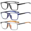 Fsread 3 Pack Reading Glasses Men Sporty Blue Light Blocking Comfortable and Flexible Lightweight Readers +3.0 view 1