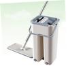 HOLIDYOYO Non Hand Washing Flat Mop with Bucket Abs Stainless Steel Cleaning Accessories Strong Adsorption Push Mop for Home Floor Corner Window Ceiling Cleaning Space-saving Household Tool view 2