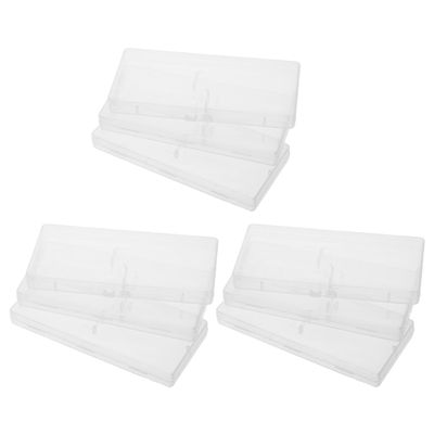 HANABASS 10pcs Plastic Storage Box with Lid for Interdental Brushes Small Rectangular Dustproof Case with Flip Cover Portable Dental Brush Holder for Travel and Home Organization