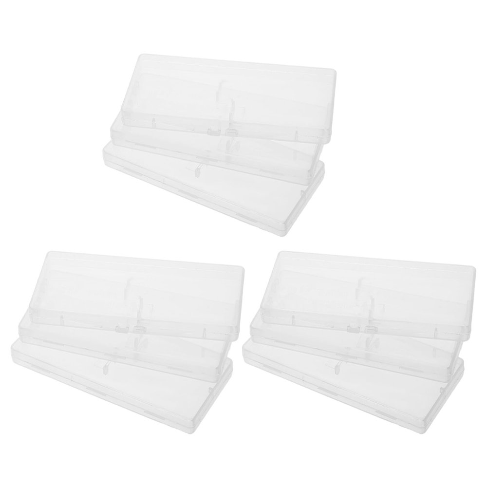 HANABASS 10pcs Plastic Storage Box with Lid for Interdental Brushes Small Rectangular Dustproof Case with Flip Cover Portable Dental Brush Holder for Travel and Home Organization