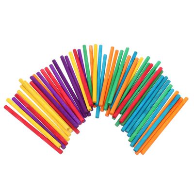 ABOOFAN 500pcs Colored Wooden Ice Cream Sticks 15cm DIY Craft Making Sticks for Baking Ice Pop and Ice Cream Supplies