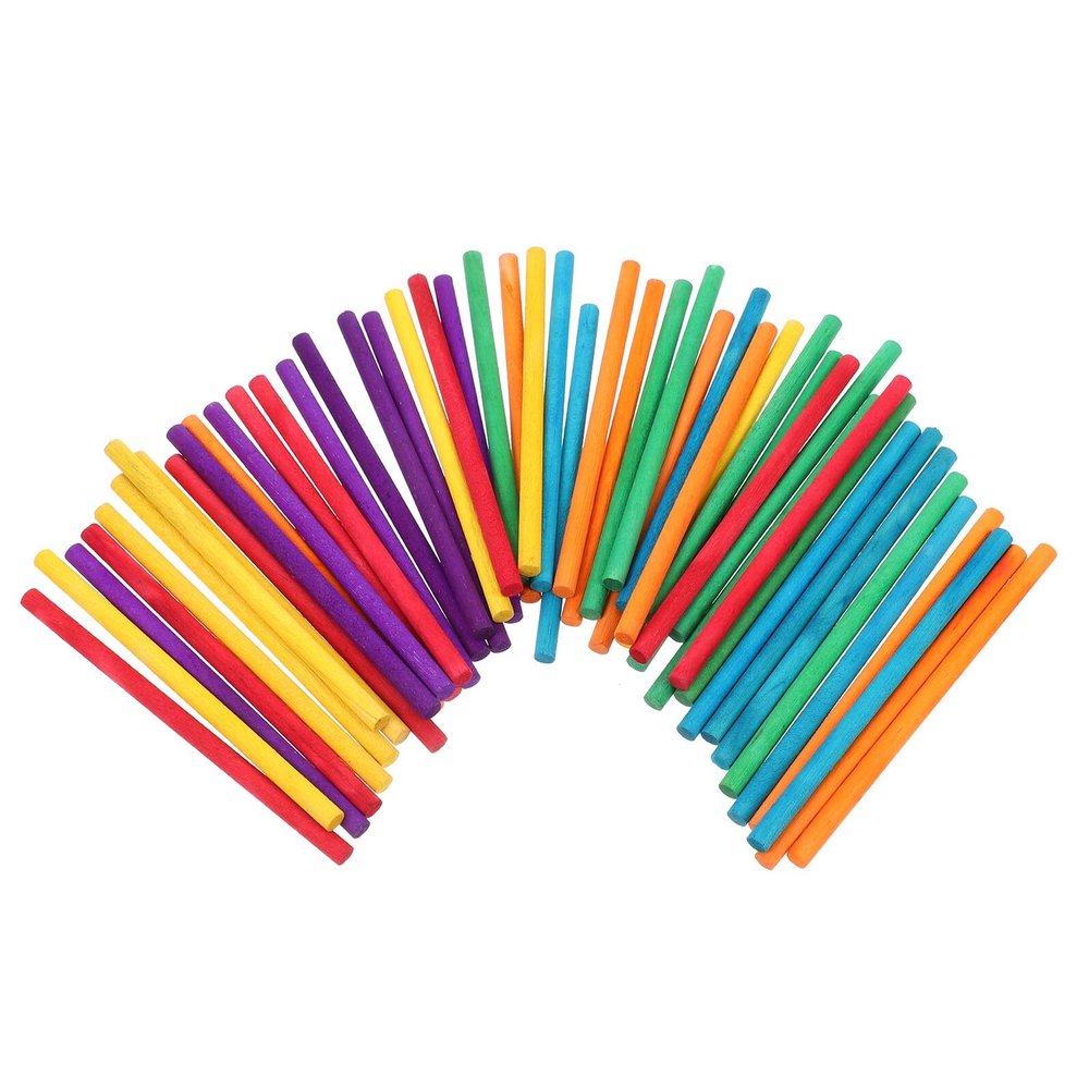 ABOOFAN 500pcs Colored Wooden Ice Cream Sticks 15cm DIY Craft Making Sticks for Baking Ice Pop and Ice Cream Supplies