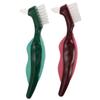 COLLBATH 2pcs Dual-Head Denture Cleaning Brush Hard Bristle Toothbrush for False Teeth Oral Care Seniors Travel Use Stain-Removing Deep Clean Compact Design view 1