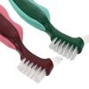 COLLBATH 2pcs Dual-Head Denture Cleaning Brush Hard Bristle Toothbrush for False Teeth Oral Care Seniors Travel Use Stain-Removing Deep Clean Compact Design view 3