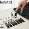 12 Pcs Metal Spare Zipper Pulls Replacement, Detachable Universal Zip Pull Tabs in Black & Silver, Zip Repair for Clothes Jeans Luggage Suitcases Bags Handbags DIY Crafts view 3