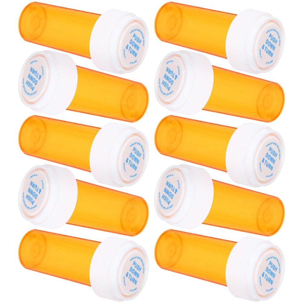 YARNOW 12Pcs Transparent Medicine Organizer Bottles Small Portable Pills Carrier for Travel Daily Storage with Dual-use Caps for Convenient Medication Management