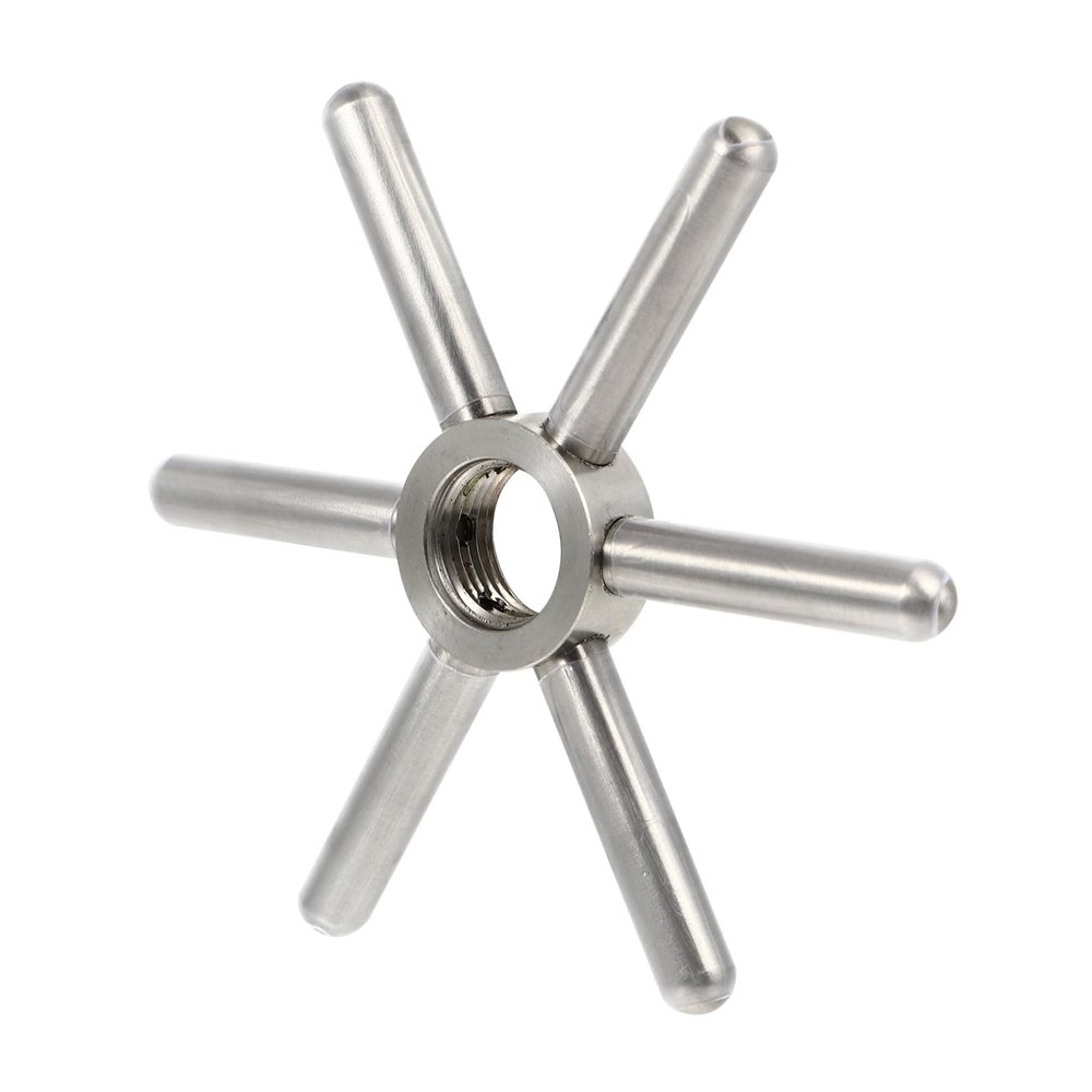 IWOWHERO Stainless Steel Cup Rinser Head for Coffee Shop, Cup Rinser Part Professional Glass Washer Fitting, Easy to Clean, Easy to Disassemble, Snowflake Shape, Silver