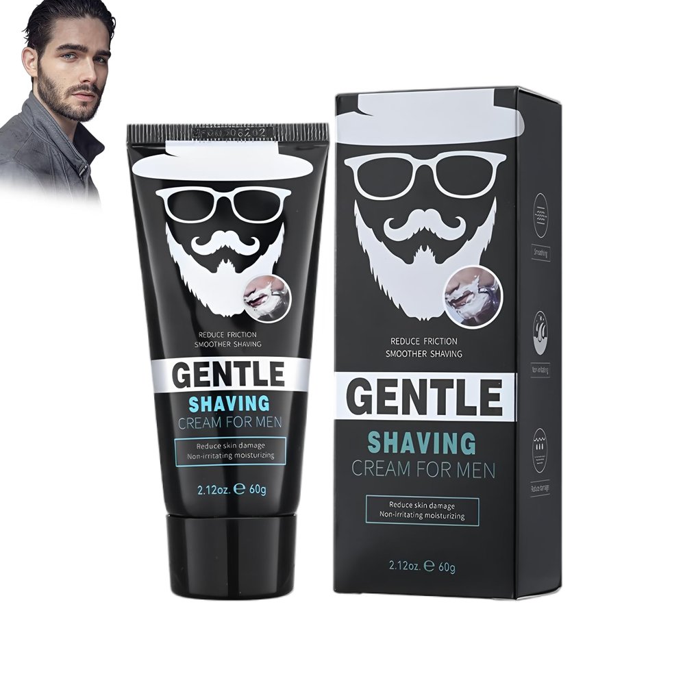 Men's Shaving Gel Transparent 60 g, Moisturising Shave Cream, for a Gentle and Thorough Shave, Smooth Glide & Moisture After Shaving, Ideal for Daily and Travel Use
