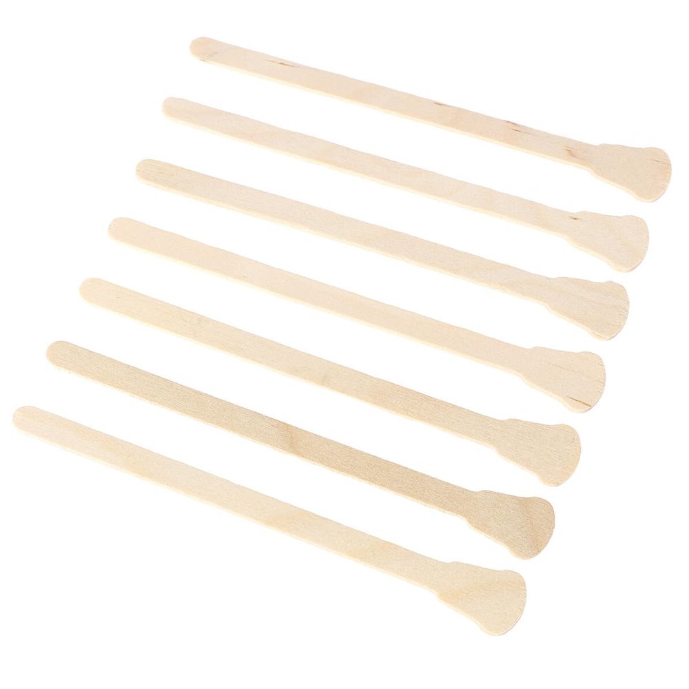 Alipis 100pcs Hair Removal Stick Wooden Waxing Spatulas for Waxing Disposable Eyebrow Spatulas Wax for Professional Use