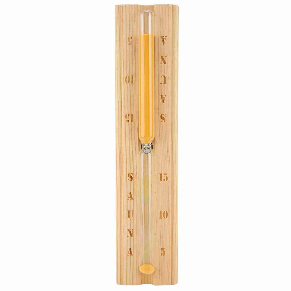 Adfaga Sauna Hourglass Sand Timer Countdown Clock Solid Wood Glass 15 Minutes Timing Hourglass for Sauna Room Home Office Restaurant Decor