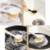 2 Pack Kitchen Dish Brush+1 Pair Reusable Rubber Gloves,Kitchen Cleaning Sets,Bamboo Handle Dish Scrubber Built-in Scraper, Scrub Brushes for Pans Pots Sink Dishwashing,Range Hood (White) view 2