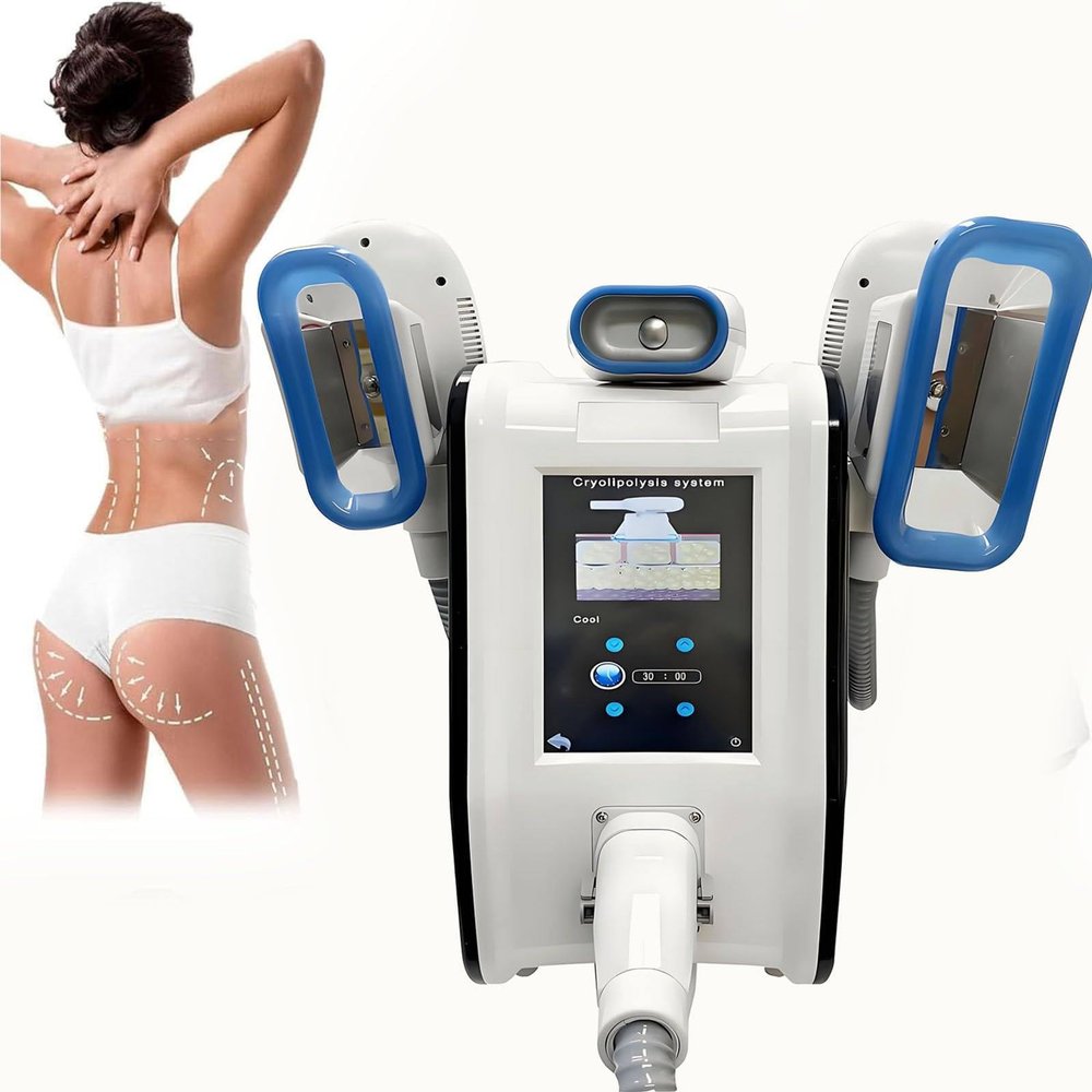 LYAYYDS Fat Freezing Machine 360 Cryotherapy Cryo Machine Fat Removal Massager with Vacuum Pressure 0-100Kpa, Boosts Metabolism With 3 Handle 49 x 48 x 38 cm