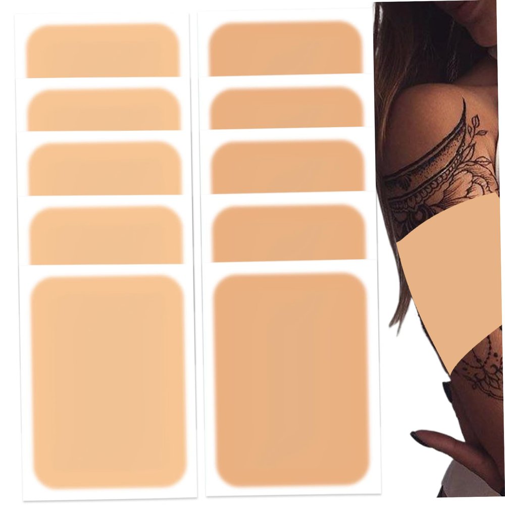Tattoo Cover Up Patch 10Pcs Waterproof Tattoo Cover Up Tape 2 Colors Breathable Concealer Sticker Ultra-Thin Skin Invisible for Scar Birthmarks Style 2..