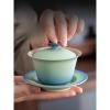 LEEDJUINE Ceramics Gaiwan Tea Set with Gift Box, 150ml 5.1oz, Gradient Color Drink Tea Tasting Tea Bowl view 4