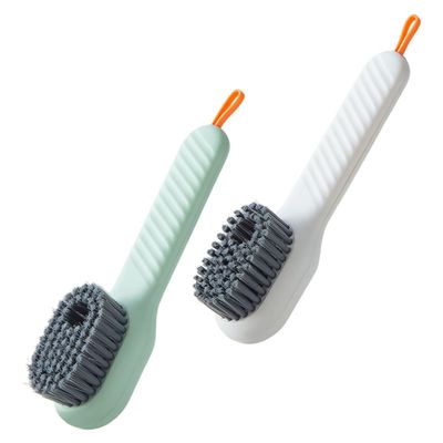 YOSADIER Shoes Scrubber Laundry Brush with Dispenser 2Pcs Sturdy Plastic Automatic Liquid Release for Home Cleaning Activities Does Not Fabric