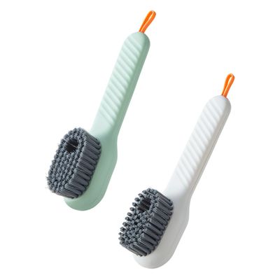 CHILDWEET 2pcs Shoe Cleaning Brush with Dispenser, Comfortable to Hold Plastic Handle, Multipurpose Household Scrubbing Brush for Shoes and Laundry Cleaning