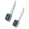 CHILDWEET 2pcs Shoe Cleaning Brush with Dispenser, Comfortable to Hold Plastic Handle, Multipurpose Household Scrubbing Brush for Shoes and Laundry Cleaning view 1