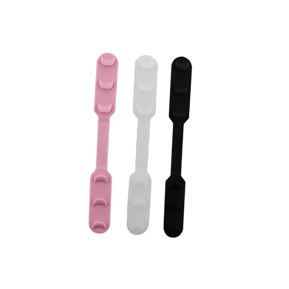 Abaodam Mask Ear Rope Buckle Adjustable Silicone Extension Strap 4pcs Set Black Elastic Mask Band Buckles for Comfortable Fit Adults Men Women