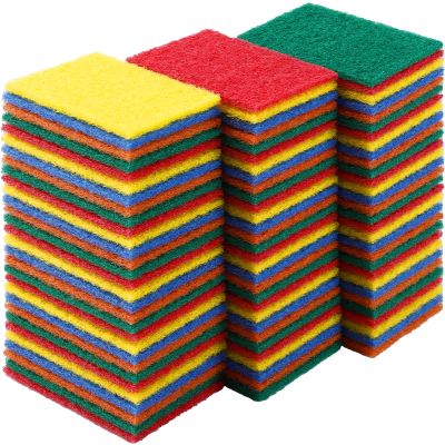 Dyrfolm 100 Pcs Heavy Duty Scouring Pads(Multicolor)