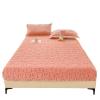 Mattress Protector Thick Fitted Sheet with Elastic Band Winter Velvet Bed Cover Plaid Style Bedsheets Warm Mattress Protector Solid Color(Pink,200x220x30cm) view 1