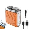 Bccnerty Shaver,Mini Electric Shaver,360 Rotation,Portable Rotary Dual Ring Electric Shavers,Dual Head Waterproof Rechargeable Razor Mini Wet Dry Shaving Razor for Travel Home Use (Orange) view 1