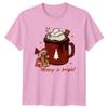 Sassy Souls Merry & Bright Hot Chocolate Christmas Gingerbread Man Mens Womens Graphic Tee Unisex Holiday Winter Drink Top L view 1